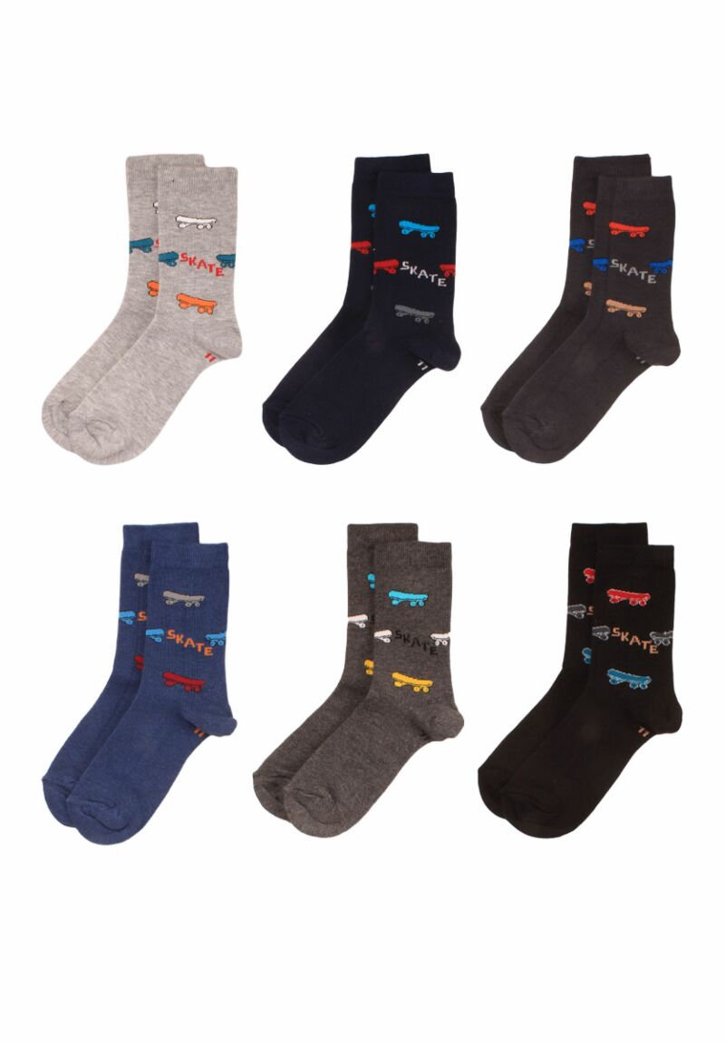 Κάλτσες παιδικές Skateboards Design 6 Τεμ.
