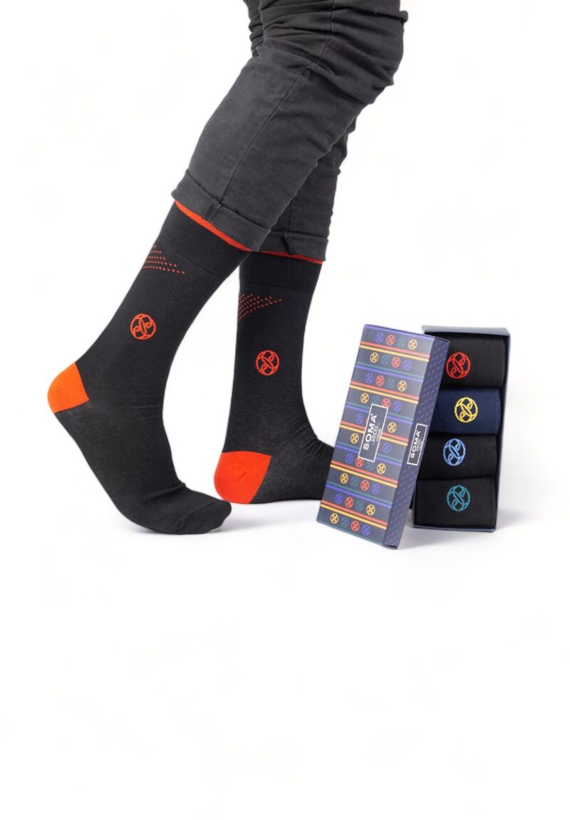 Κάλτσες ανδρικές βαμβακερές Soma Socks Casual σε κουτάκι 4 τεμαχίων