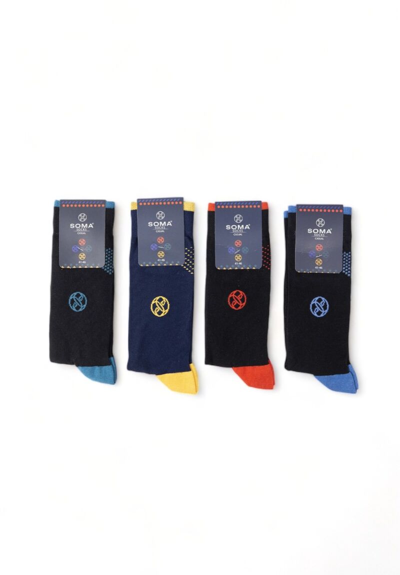 Κάλτσες ανδρικές βαμβακερές Soma Socks Casual σε κουτάκι 4 τεμαχίων
