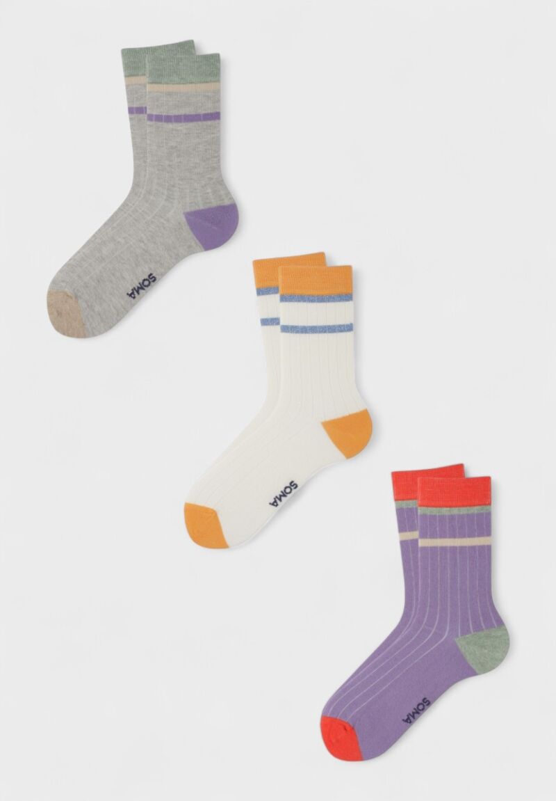 Γυναικείες fashion κάλτσες Soma Priya – πολύχρωμο σετ 3 τεμαχίων