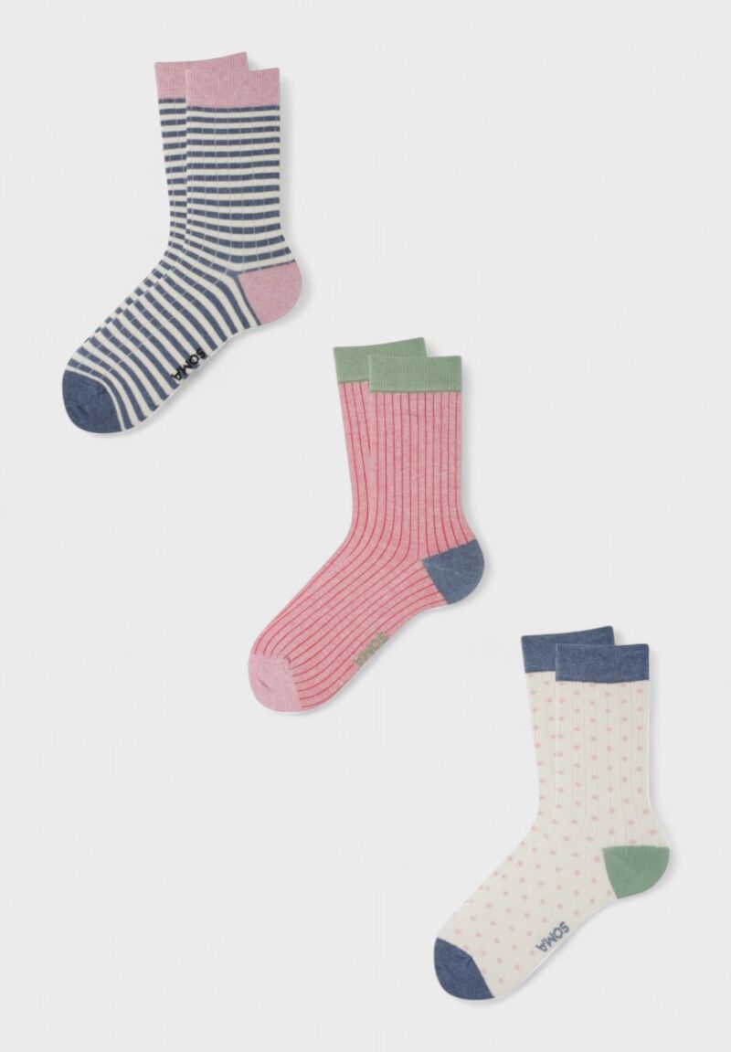 Γυναικείες fashion κάλτσες Soma Brenda – πολύχρωμο σετ 3 τεμαχίων