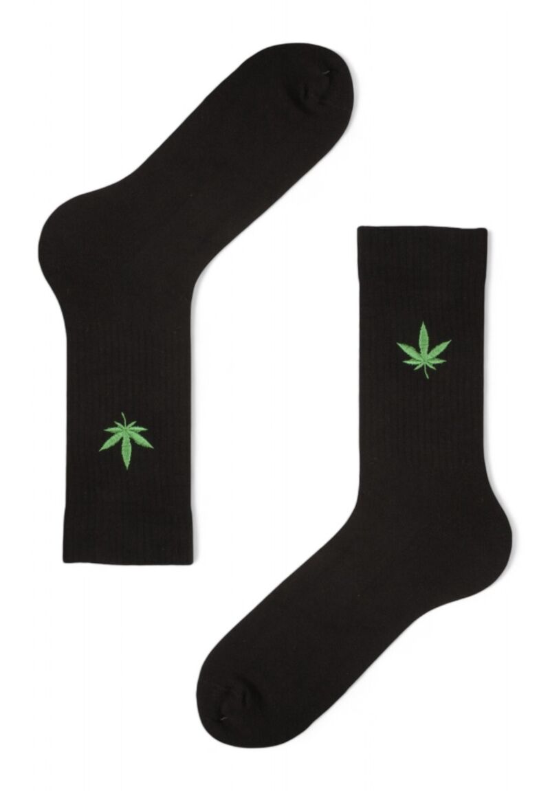 Κάλτσες ανδρικές Rib με κέντημα Soma Marijuana 