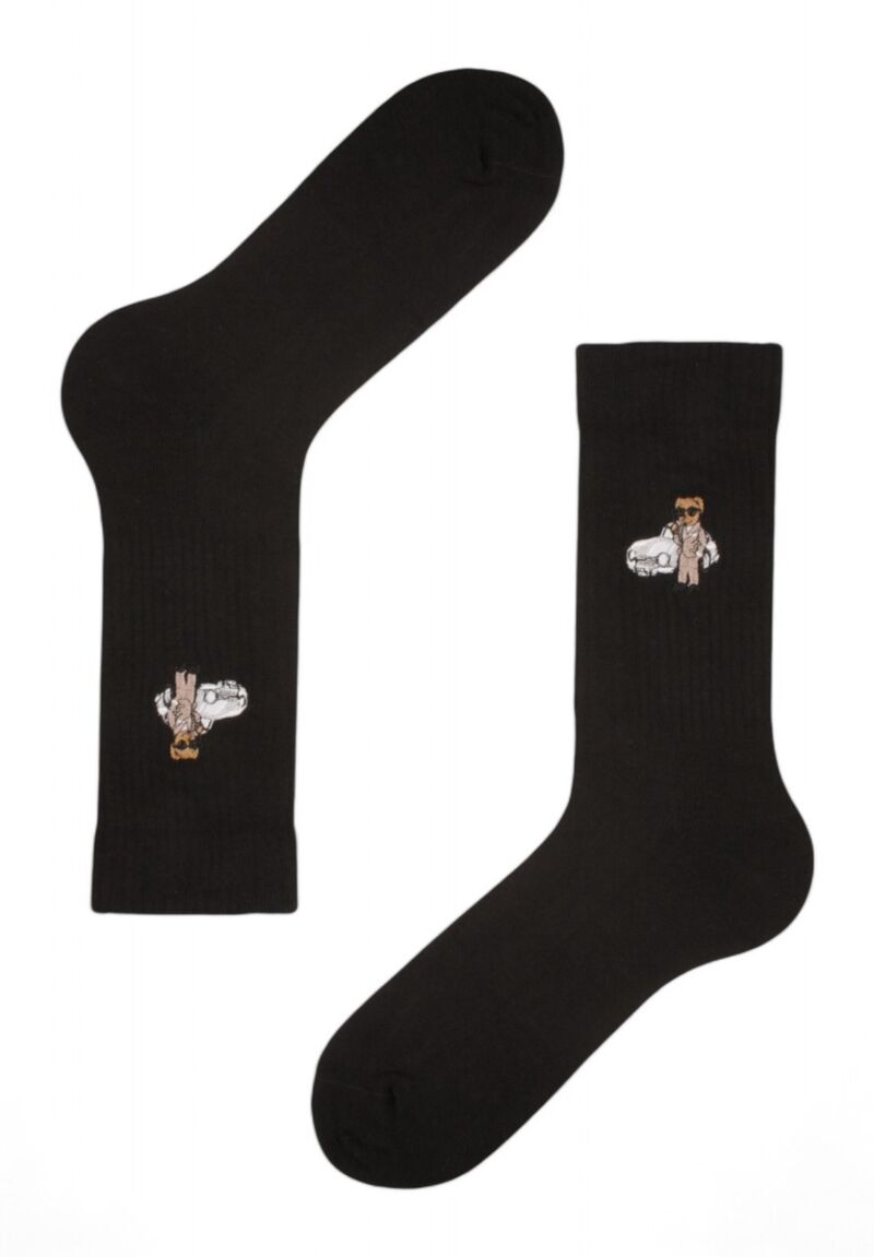 Κάλτσες ανδρικές Rib με κέντημα Soma Teddy