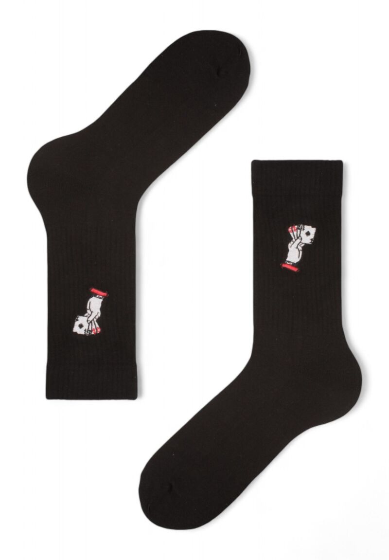 Κάλτσες ανδρικές Rib με κέντημα Soma Card Deck