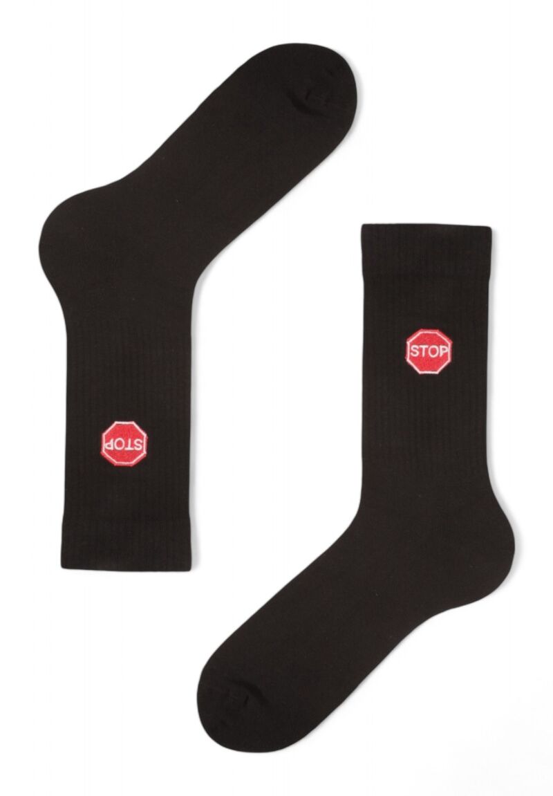 Κάλτσες ανδρικές Rib με κέντημα Soma Stop