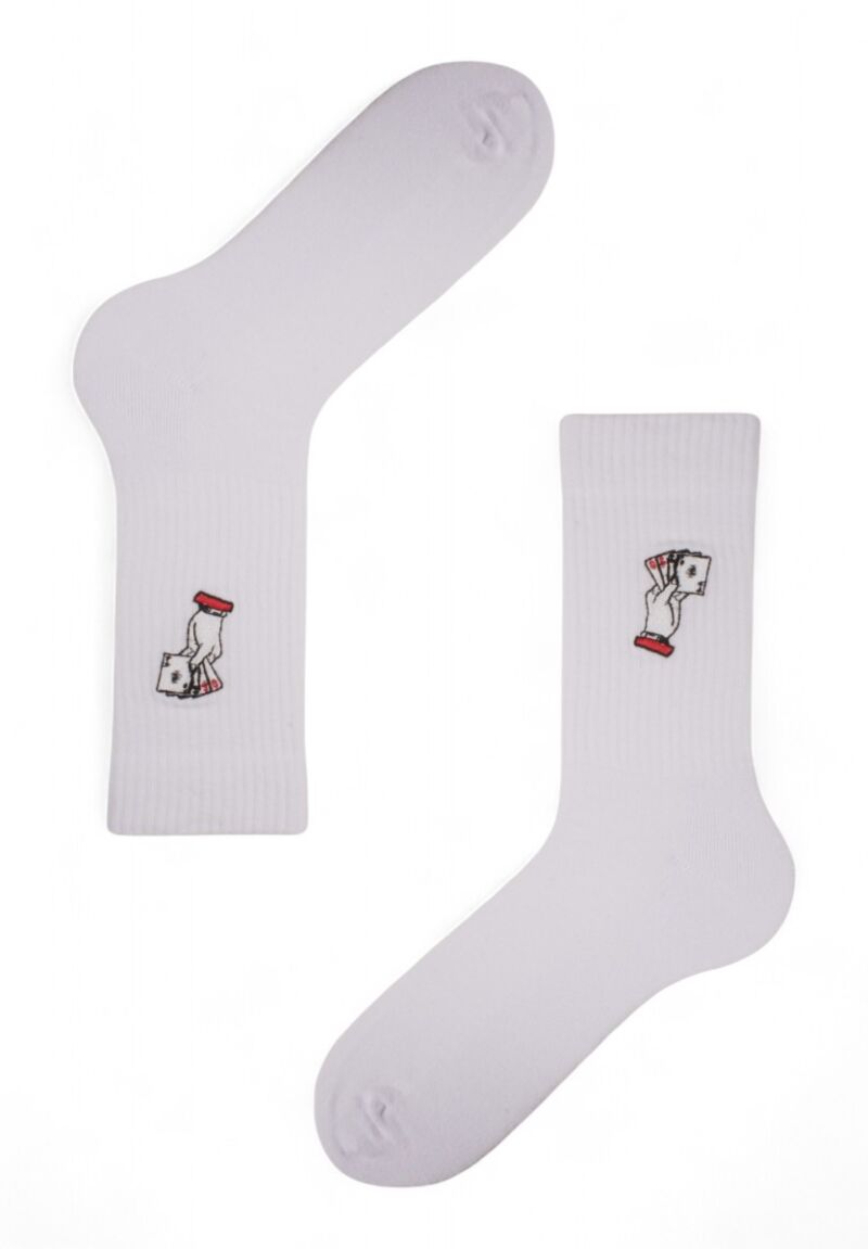 Κάλτσες ανδρικές Rib με κέντημα Soma Card Deck