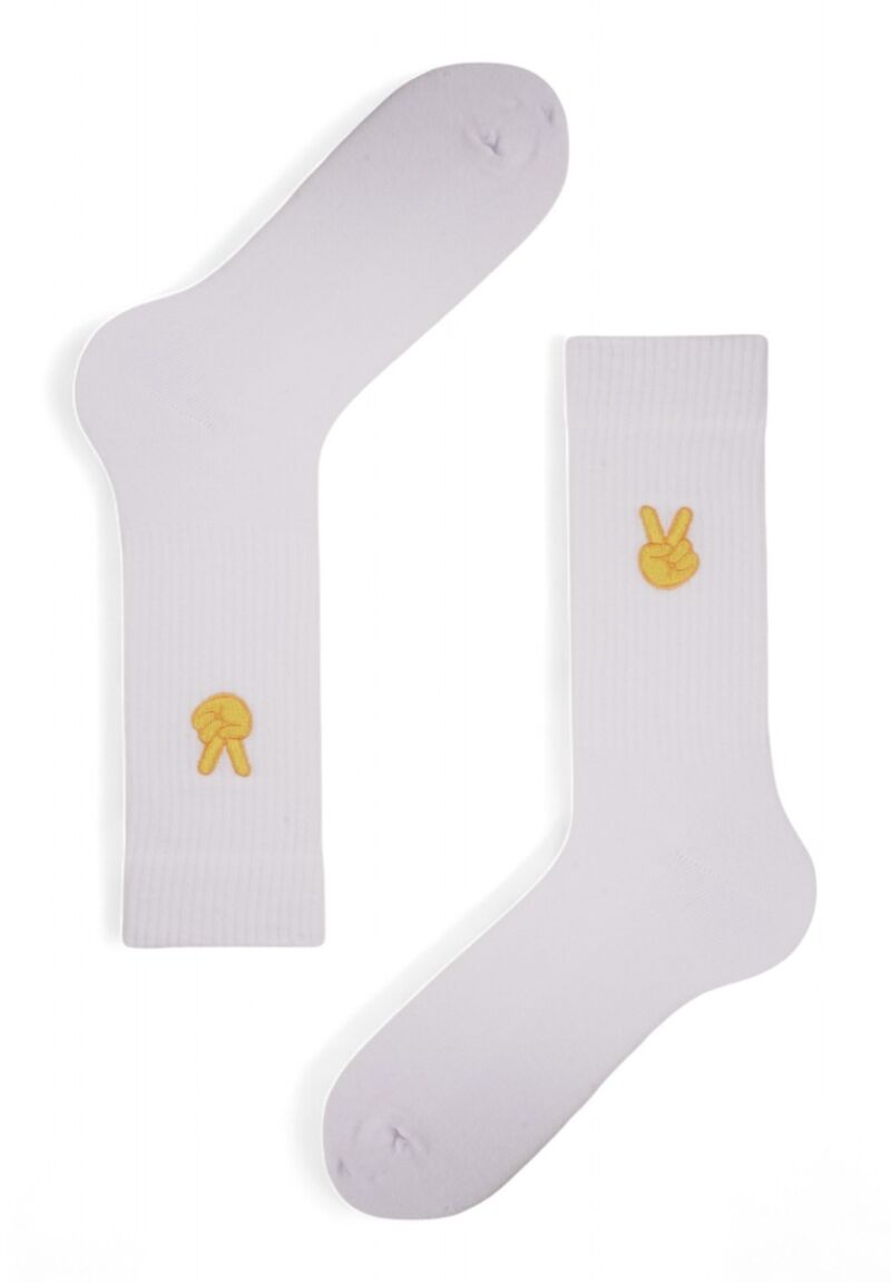 Κάλτσες Unisex Rib με κέντημα Soma Peace