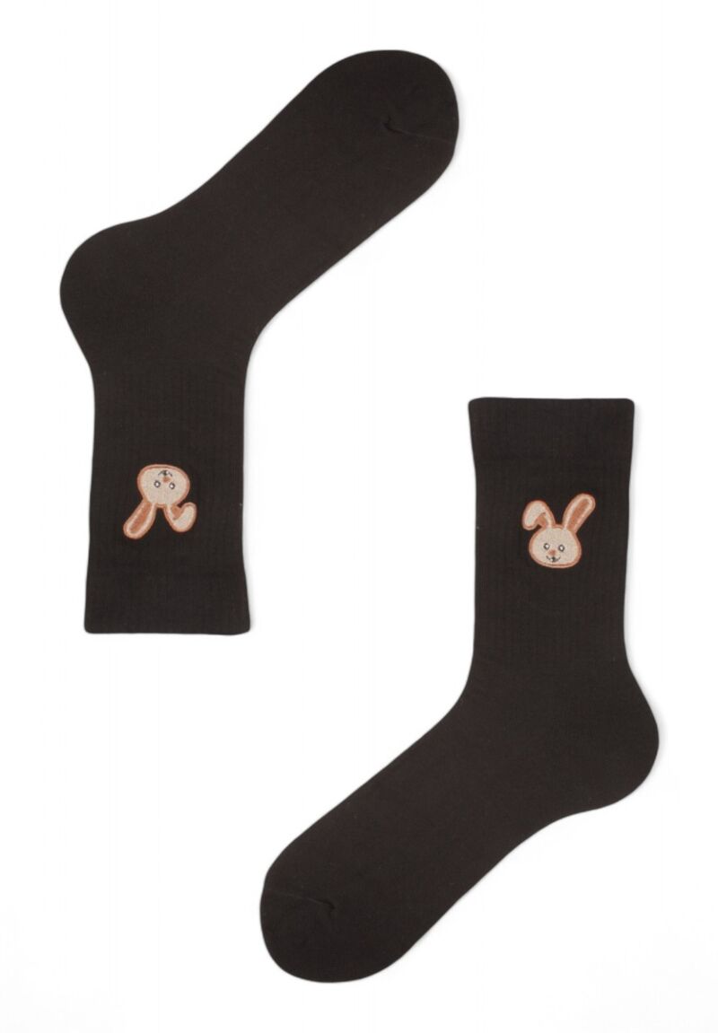 Κάλτσες γυναικείες Rib με κέντημα Soma Rabbit