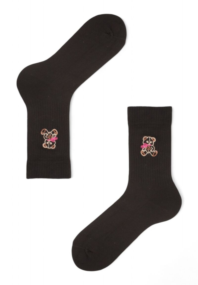 Κάλτσες γυναικείες Rib με κέντημα Soma Teddy