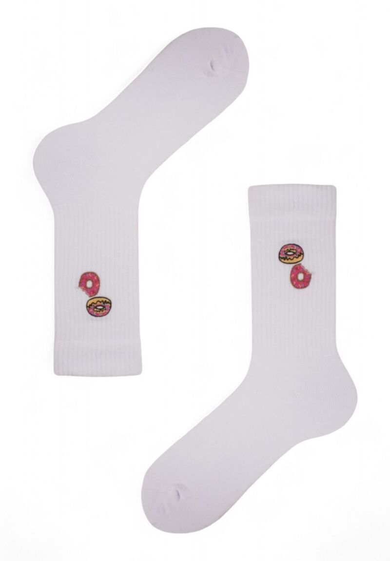 Κάλτσες γυναικείες Rib με κέντημα Soma Donuts