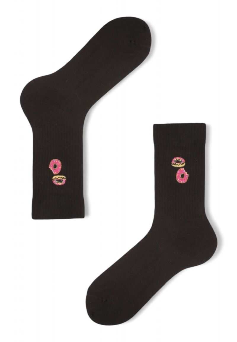 Κάλτσες γυναικείες Rib με κέντημα Soma Donuts