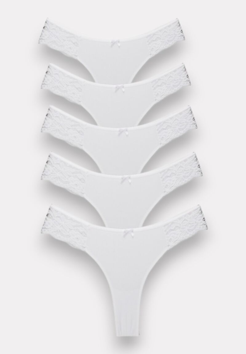 Brazil με δαντέλα λευκά Sexen 5 Τεμ.