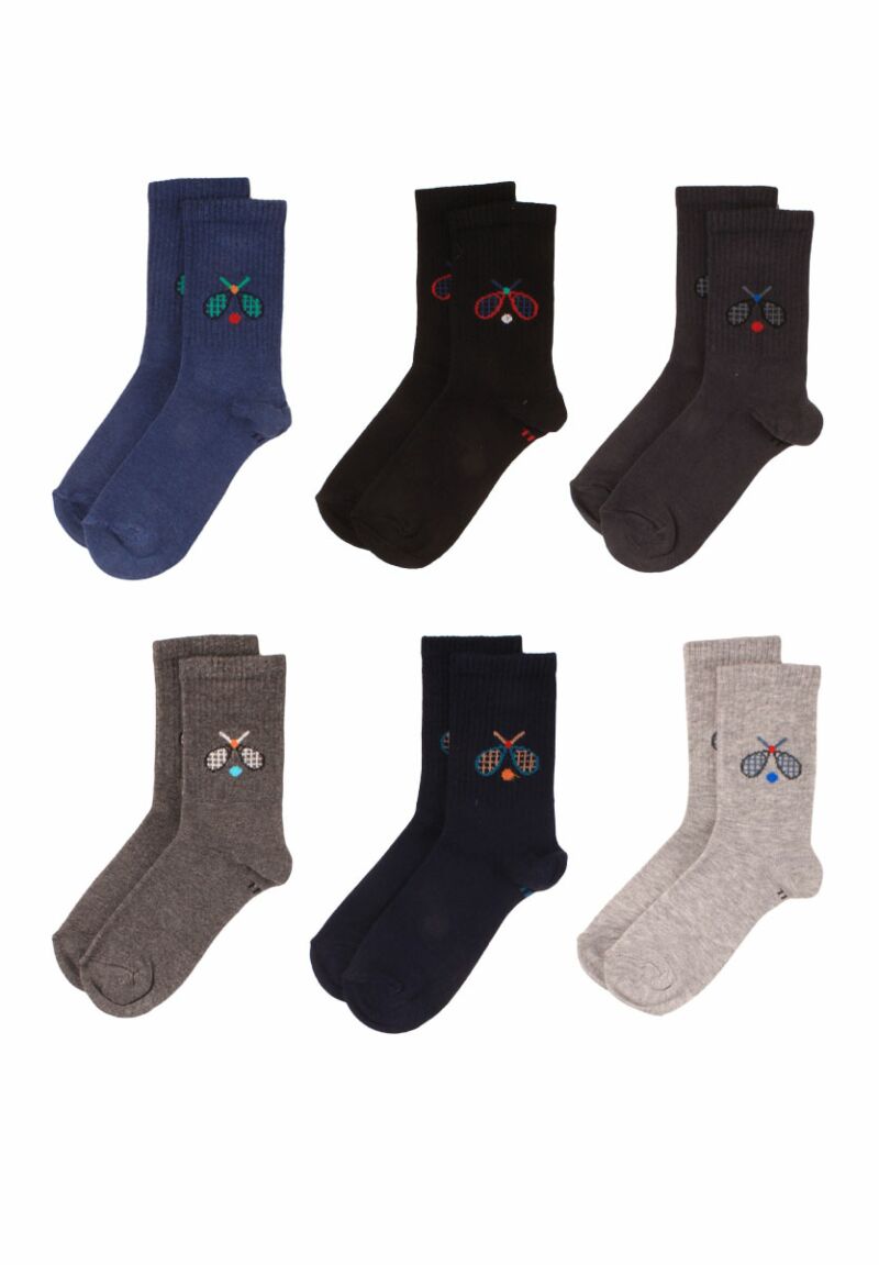 Κάλτσες παιδικές Tennis Rackets Design 6 Τεμ.