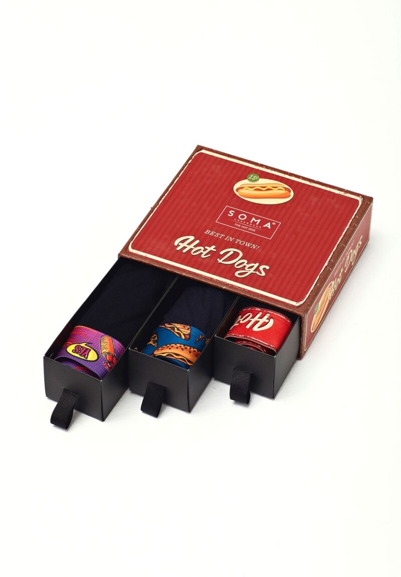 Boxer Soma ανδρικά σε κουτί Hot dogs 3τμχ