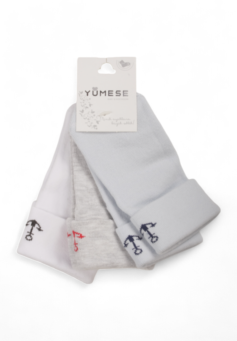 Καλτσάκια βρεφικά με τάπες Yumese Anchor 3 Τεμ.