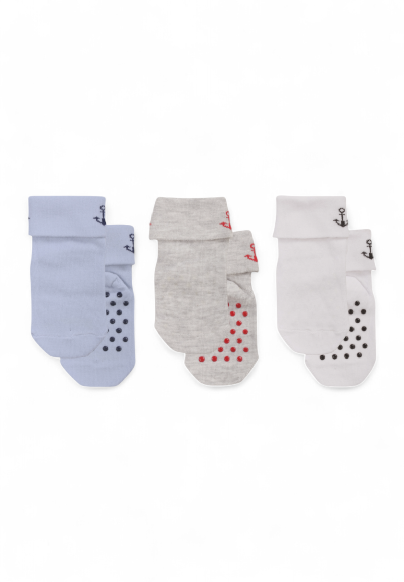 Καλτσάκια βρεφικά με τάπες Yumese Anchor 3 Τεμ.