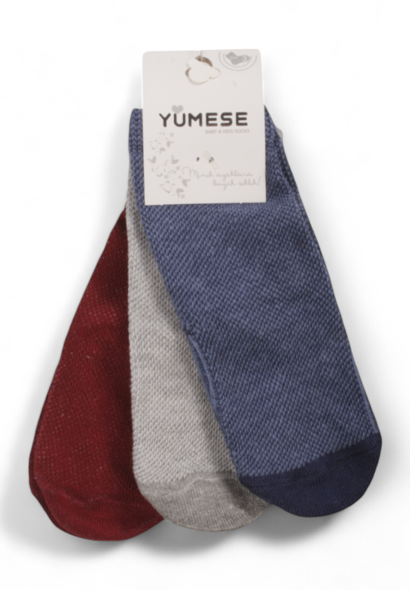 Καλτσάκια βρεφικά με τάπες Yumese Winter Boy 3 Τεμ.