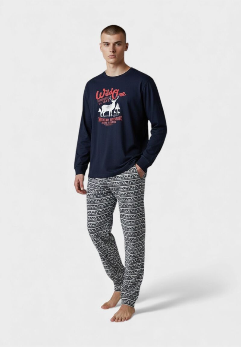 Πιτζάμα Ανδρική Arnetta Wild One 100% Βαμβακερή
