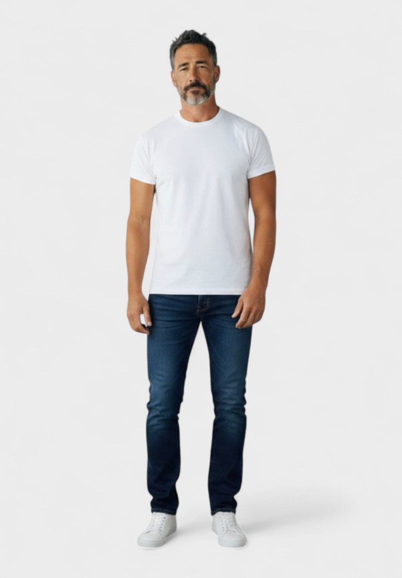 Φανέλα ανδρική βαμβακερή με κοντό μανίκι Pournara Classic Λευκό