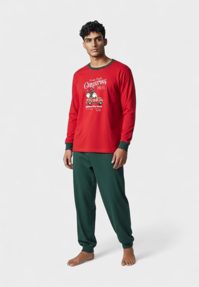 Ανδρική Πιτζάμα Βαμβακερή Χριστουγεννιάτικη Nina Club