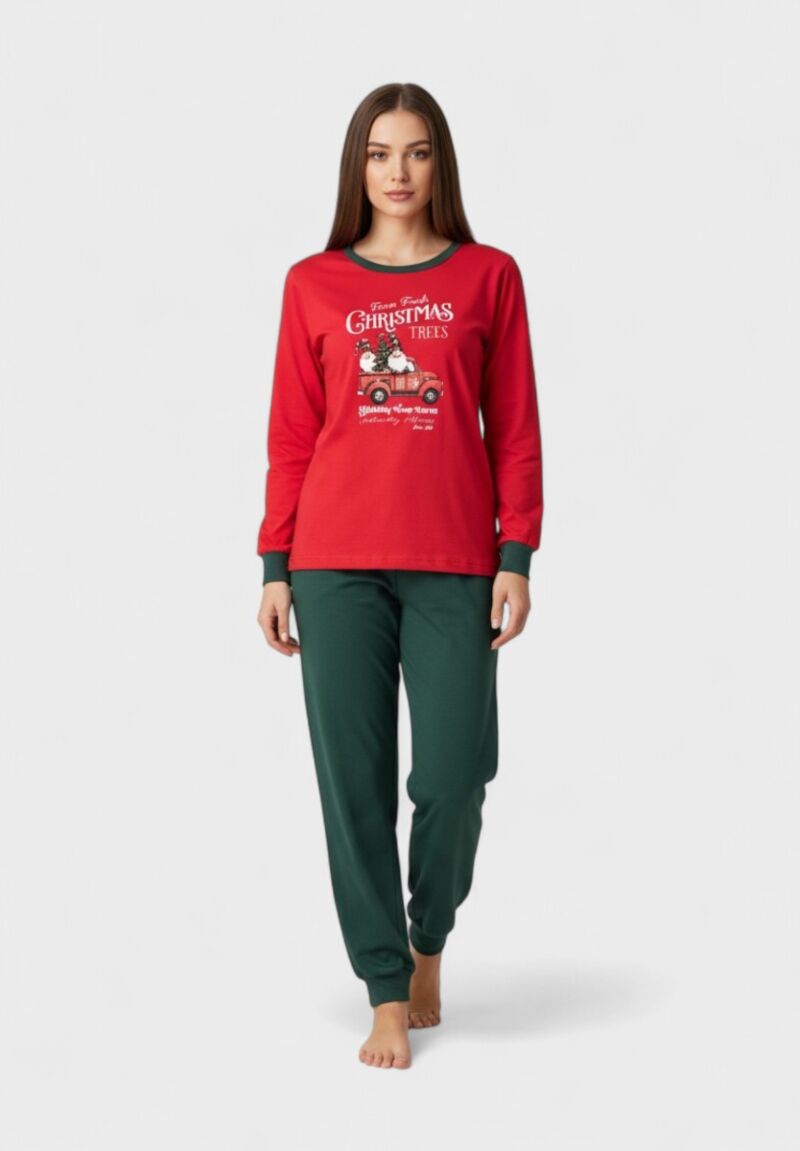 Πιτζάμα Εφηβική Χριστουγεννιάτικη “Christmas Truck” Nina Club – 100% Βαμβάκι (Family Edition)