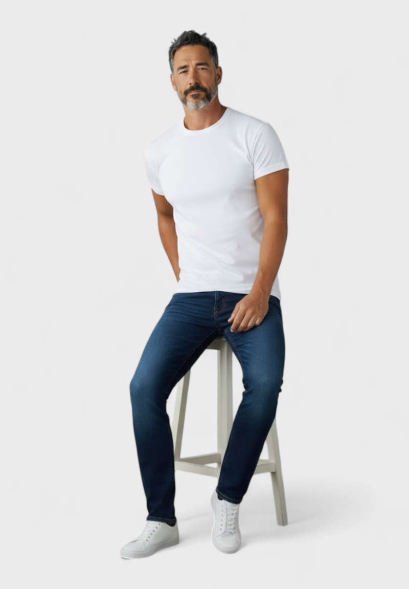 Φανέλα ανδρική βαμβακερή με κοντό μανίκι Pournara Classic Λευκό