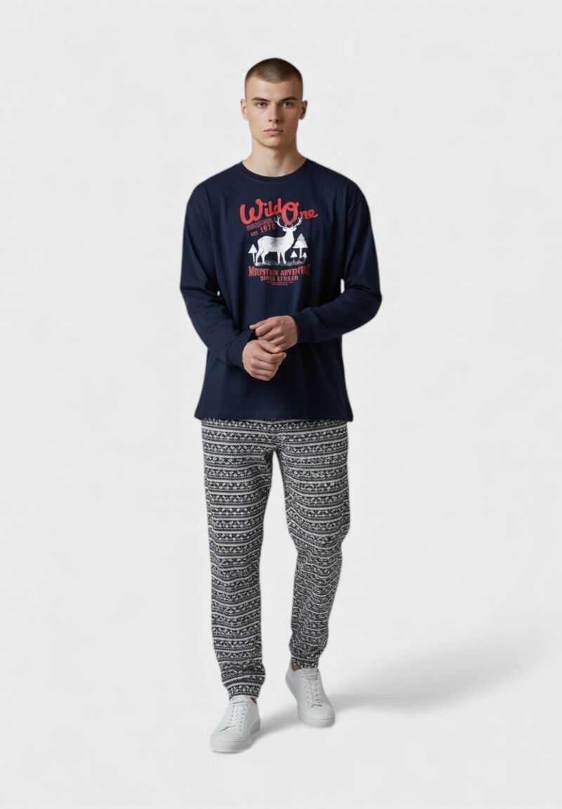 Πιτζάμα Ανδρική Arnetta Wild One 100% Βαμβακερή