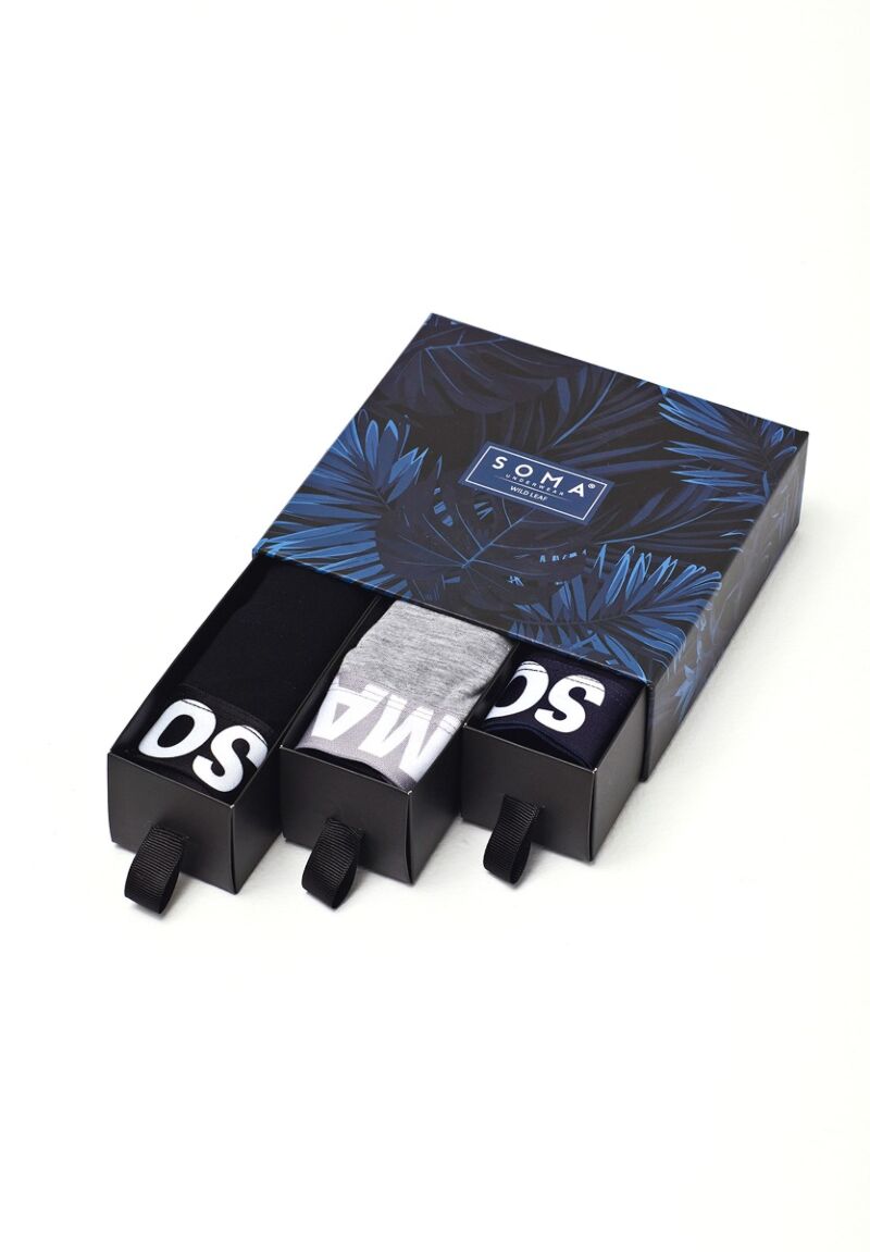 Boxer Soma ανδρικά σε κουτί Wild leaf 3τμχ
