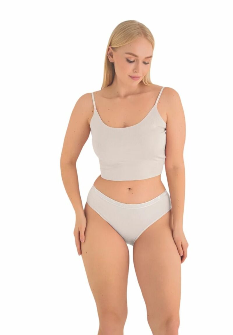 Σλίπ με εξωτερικό λάστιχο Sexen ψηλοκάβαλα Isabella White 5 Τεμ.