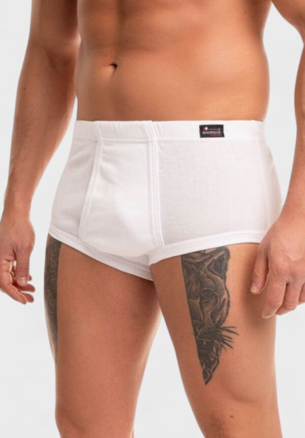 Ανδρικό Σλιπ Λευκό με Εσωτερικό Λάστιχο Giorgio 100% Βαμβάκι
