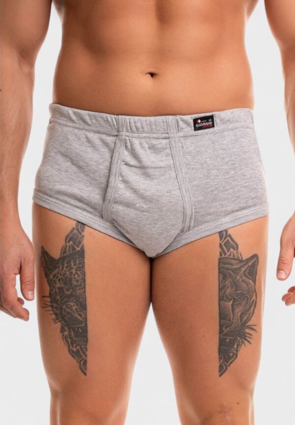 Ανδρικό Σλιπ Γκρί με Εσωτερικό Λάστιχο Giorgio 100% Βαμβάκι