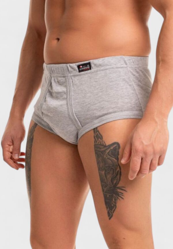 Ανδρικό Σλιπ Γκρί με Εσωτερικό Λάστιχο Giorgio 100% Βαμβάκι