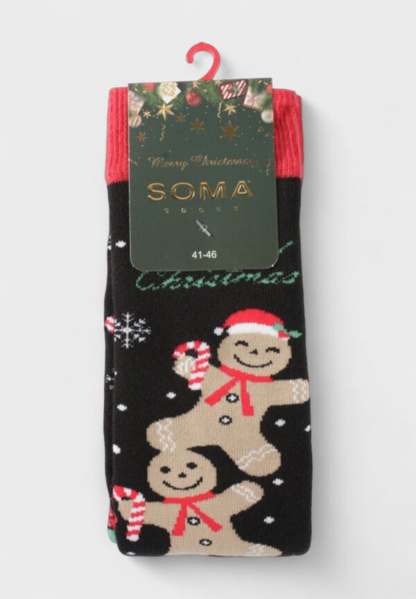 Χριστουγεννιάτικες Κάλτσες SOMA Socks “Gingerbread Joy” – Πετσετέ, Βαμβακερές