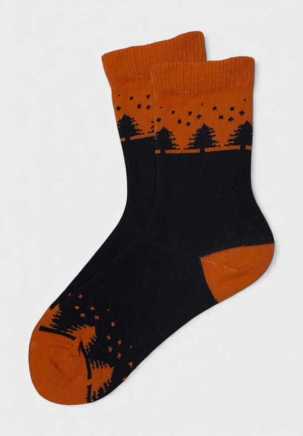 Γυναικεία Μάλλινη Κάλτσα Pro Socks Autumn Spark Μαύρο/Πορτοκαλί | Ζεστή & Άνετη