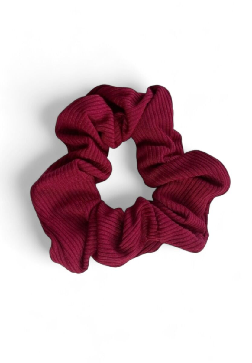 Rib Scrunchie Burgundy