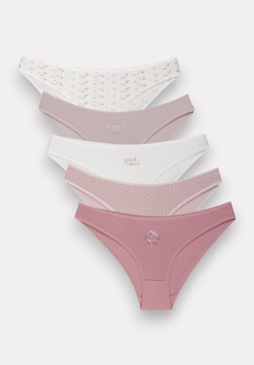 Σλιπ γυναικεία βαμβακερά Pink Shades Berrak 5 Τεμ.