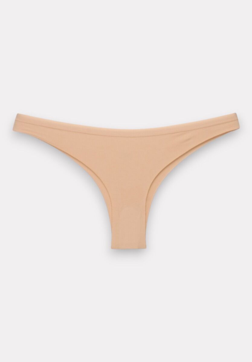 Brazil γυναικείο Berrak βαμβακερό με μαλακό λάστιχο Laser Cut Seamless Beige 3 Τεμ.
