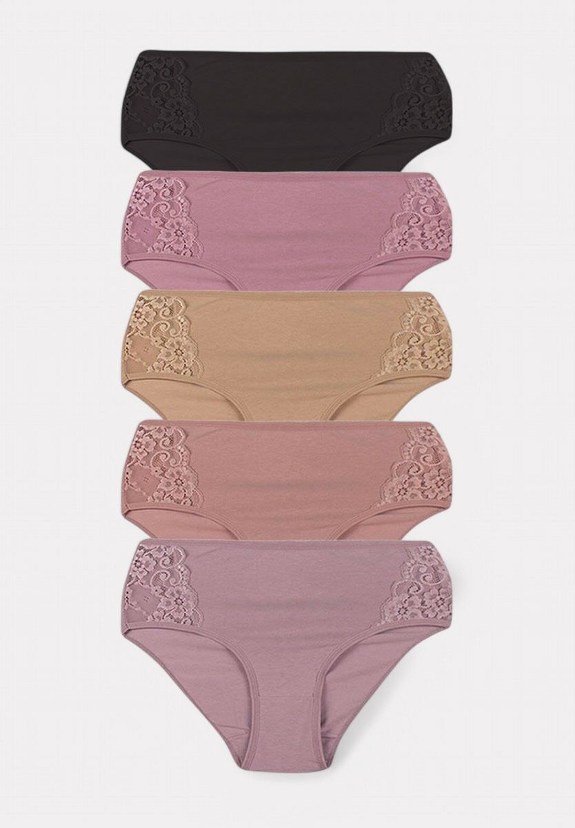 Σλιπ Sexen 2/4 ψηλοκάβαλα Sexen Lace Pastels σε οικονομική σεσκευασία 5 τεμαχίων