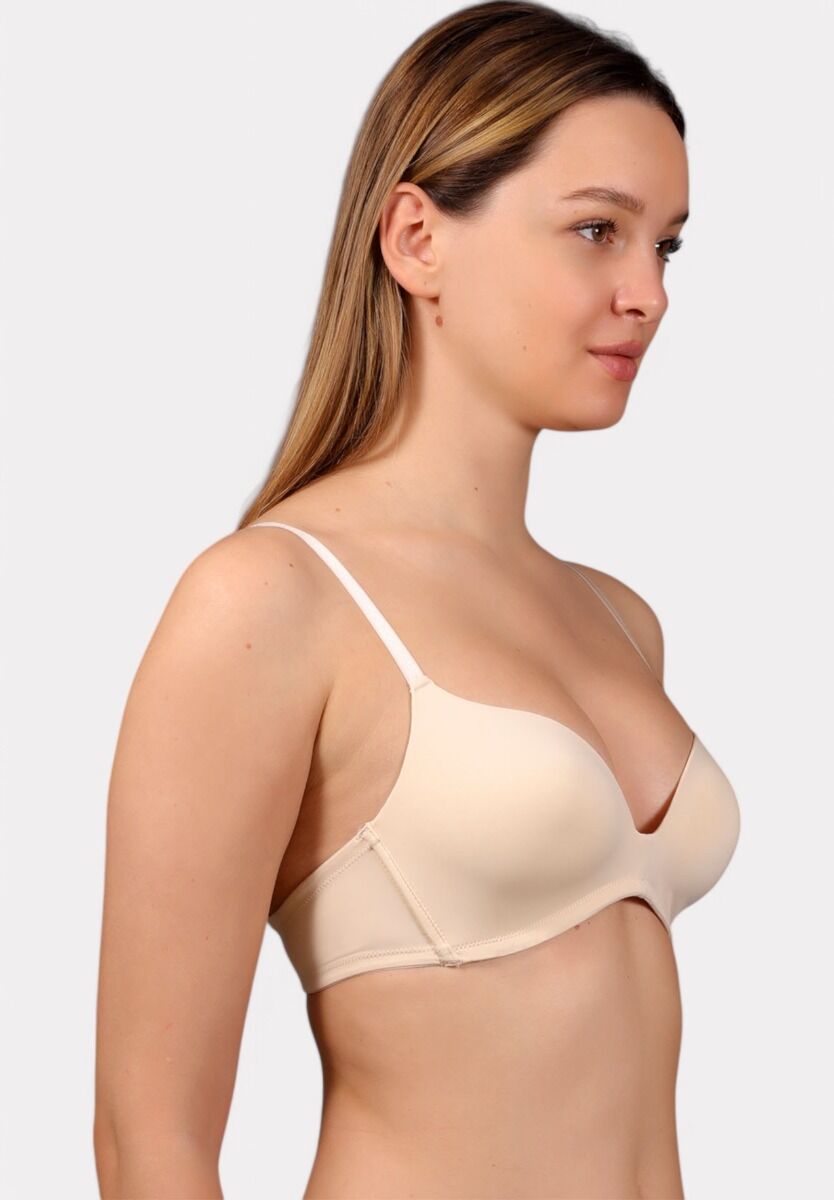 New Bra Μπεζ Σουτιέν Χωρίς Ενίσχυση & Μπανέλα B Cup | Άνεση & Φυσική Στήριξη