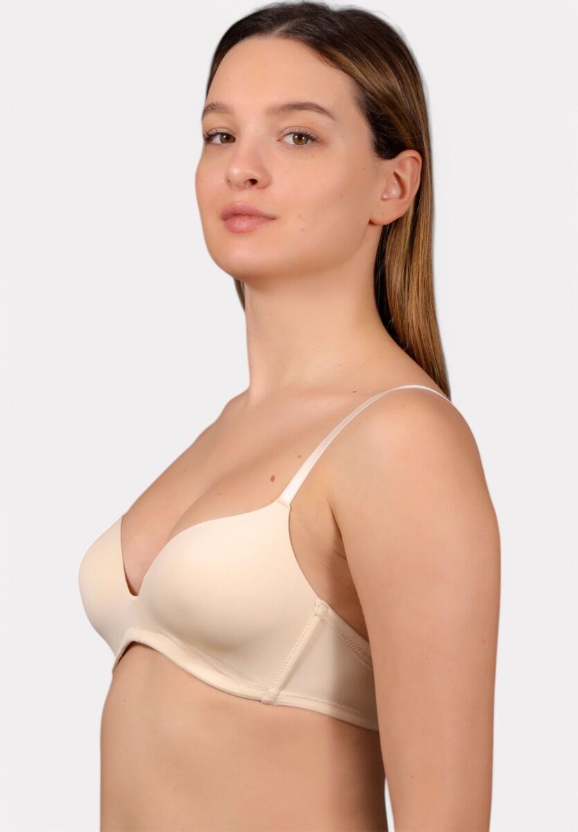 New Bra Μπεζ Σουτιέν Χωρίς Ενίσχυση & Μπανέλα B Cup | Άνεση & Φυσική Στήριξη