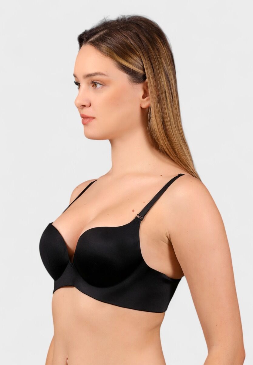 Γυναικείο push-up σουτιέν New Bra μαύρο με αποσπώμενες τιράντες – B cup