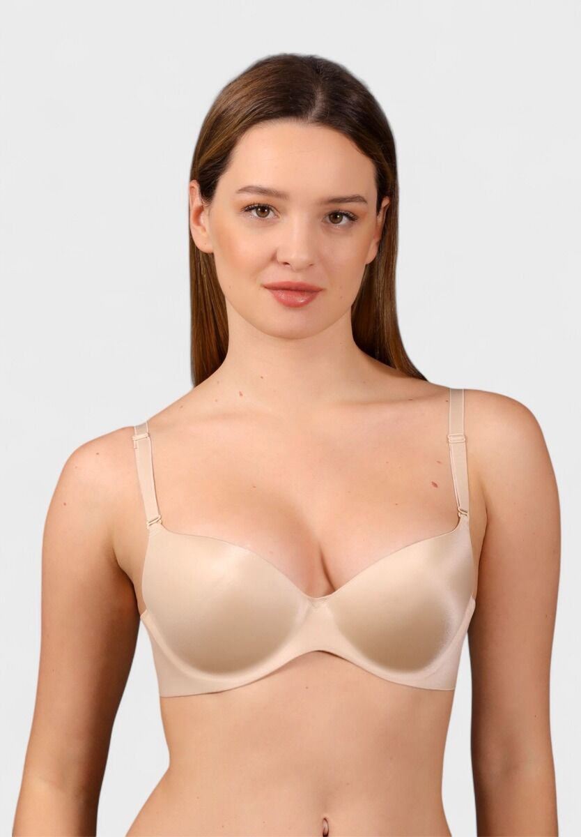 Γυναικείο push-up σουτιέν New Bra μπεζ με αποσπώμενες τιράντες – B cup

