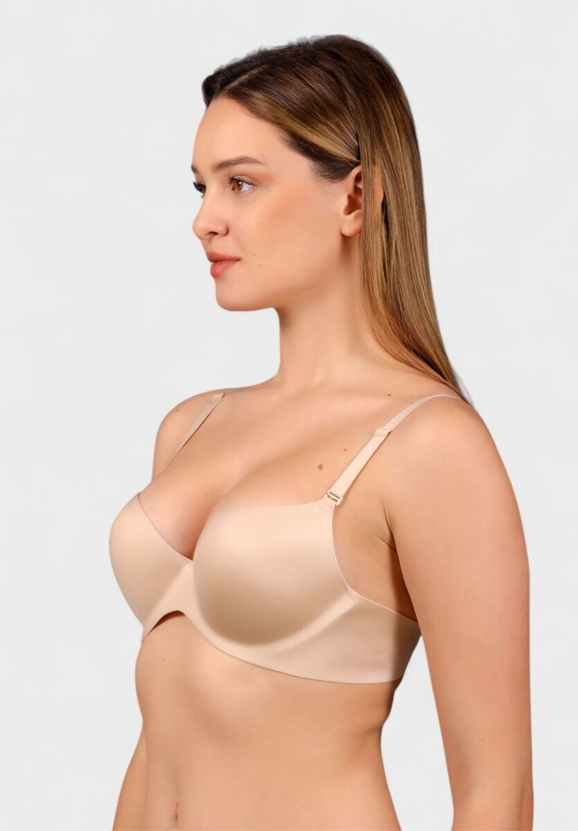 Γυναικείο push-up σουτιέν New Bra μπεζ με αποσπώμενες τιράντες – B cup

