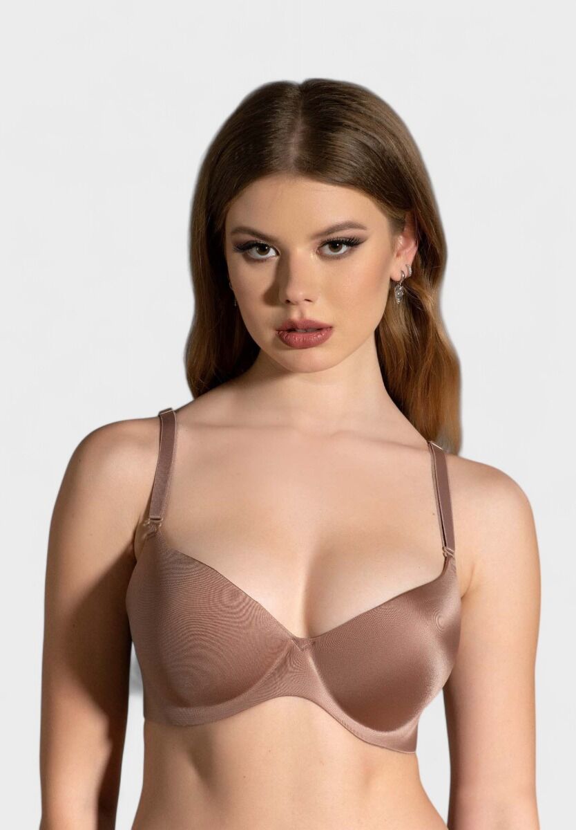 Γυναικείο push-up σουτιέν New Bra καπουτσίνο με αποσπώμενες τιράντες – B cup
