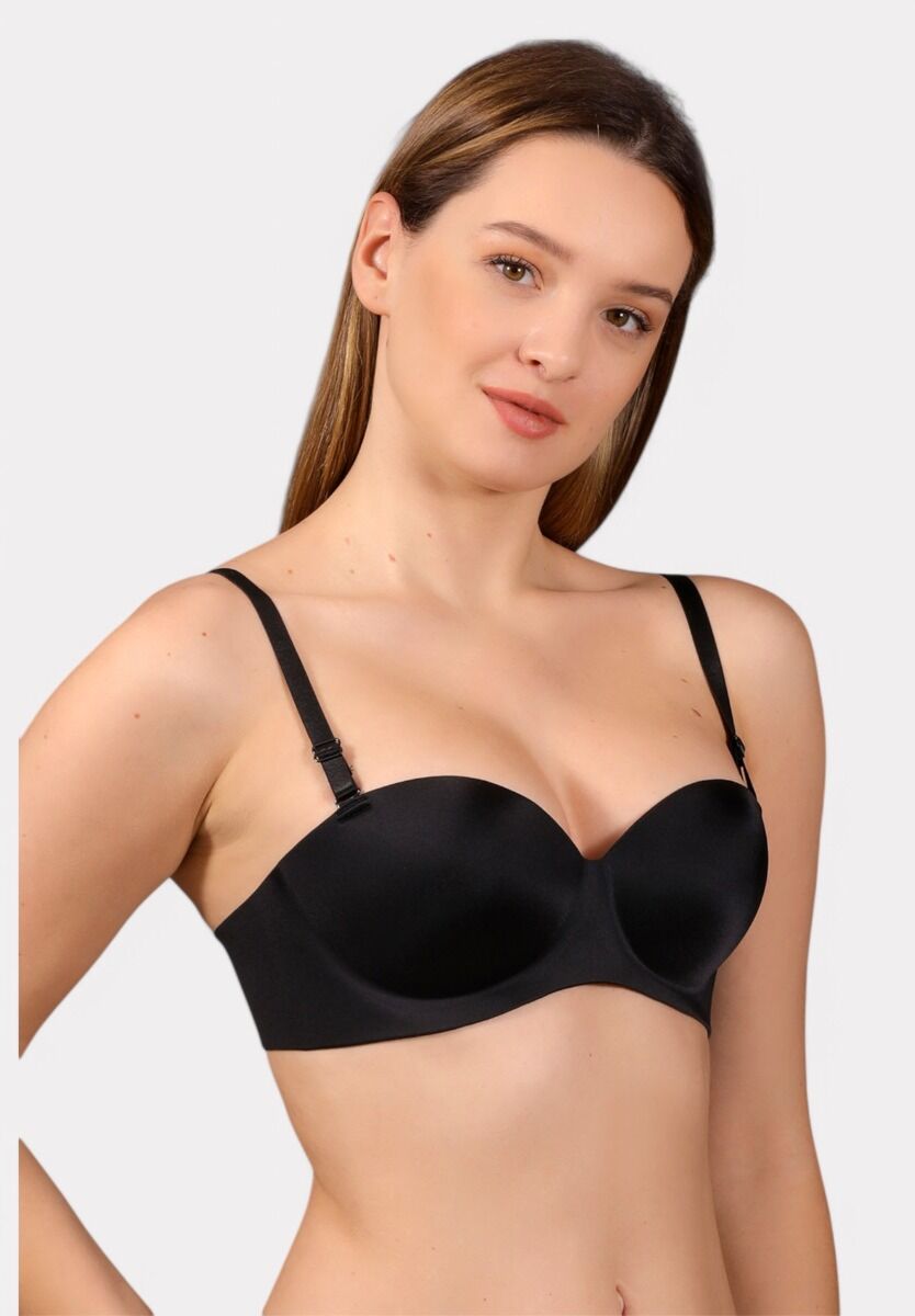 Strapless Laser-Cut σουτιέν B Cup New Bra Lingerie μαύρο