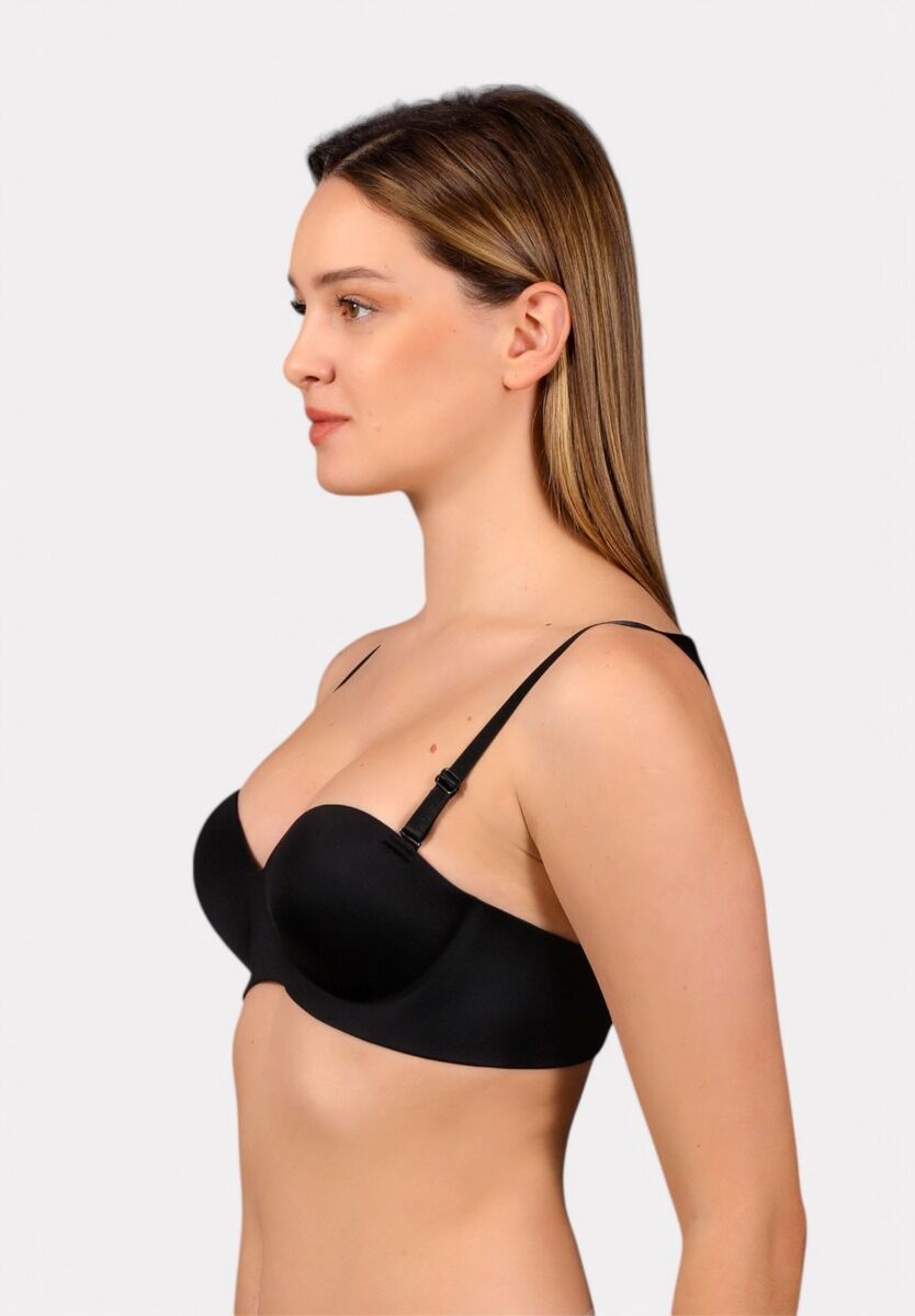 Strapless Laser-Cut σουτιέν B Cup New Bra Lingerie μαύρο