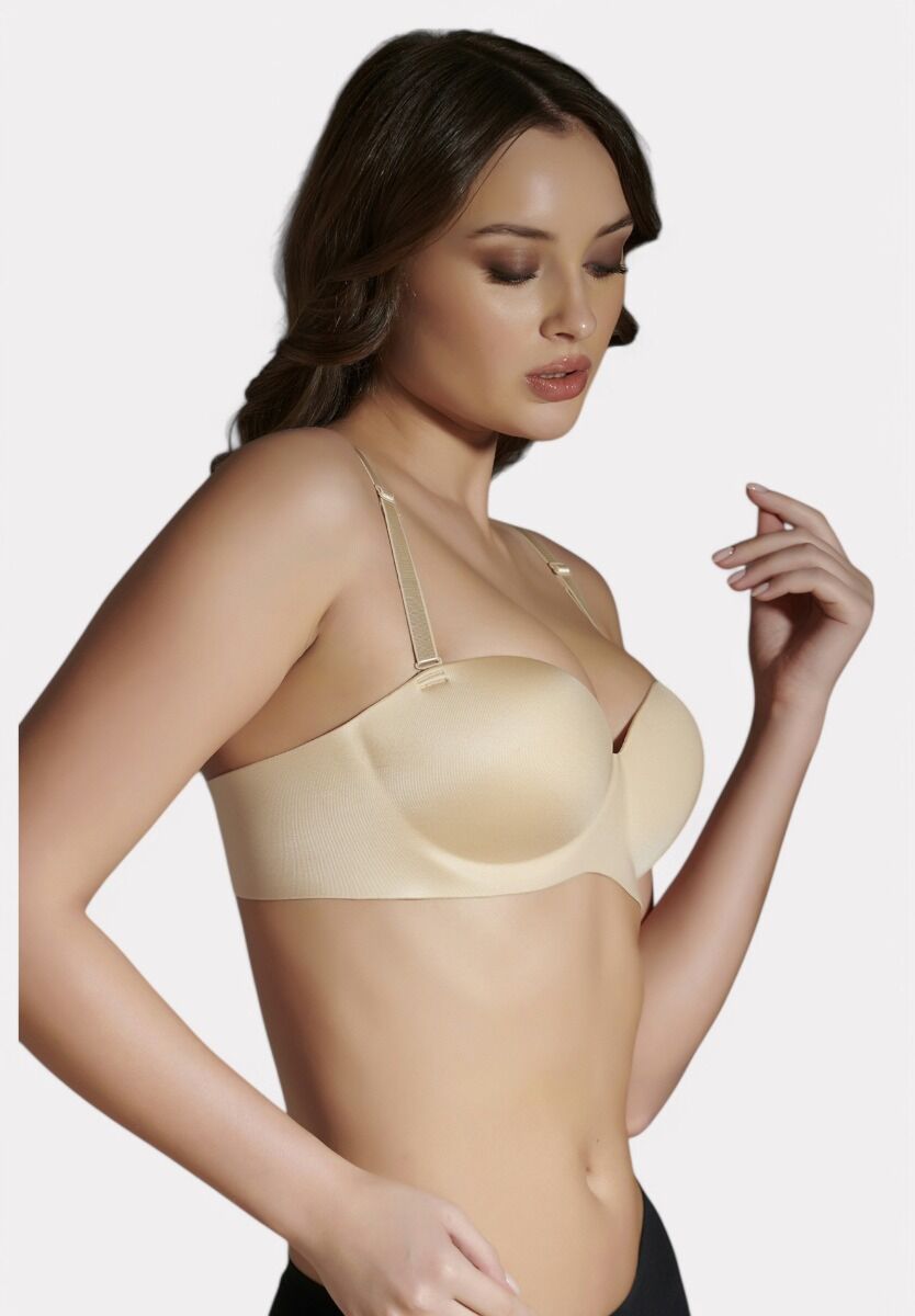 Strapless Laser-Cut Σουτιέν B Cup New Bra Lingerie Μπεζ