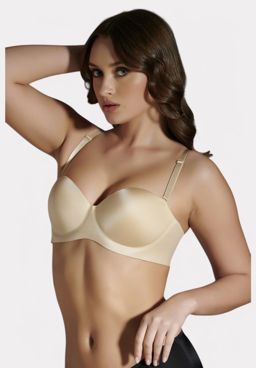 Strapless Laser-Cut Σουτιέν B Cup New Bra Lingerie Μπεζ