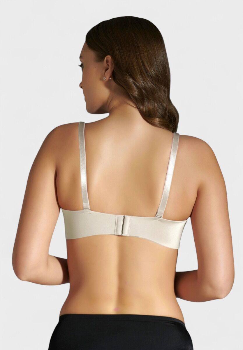 Seamless Push-Up σουτιέν New Bra σε εκρου χρώμα με ενίσχυση και λεπτές τιράντες
