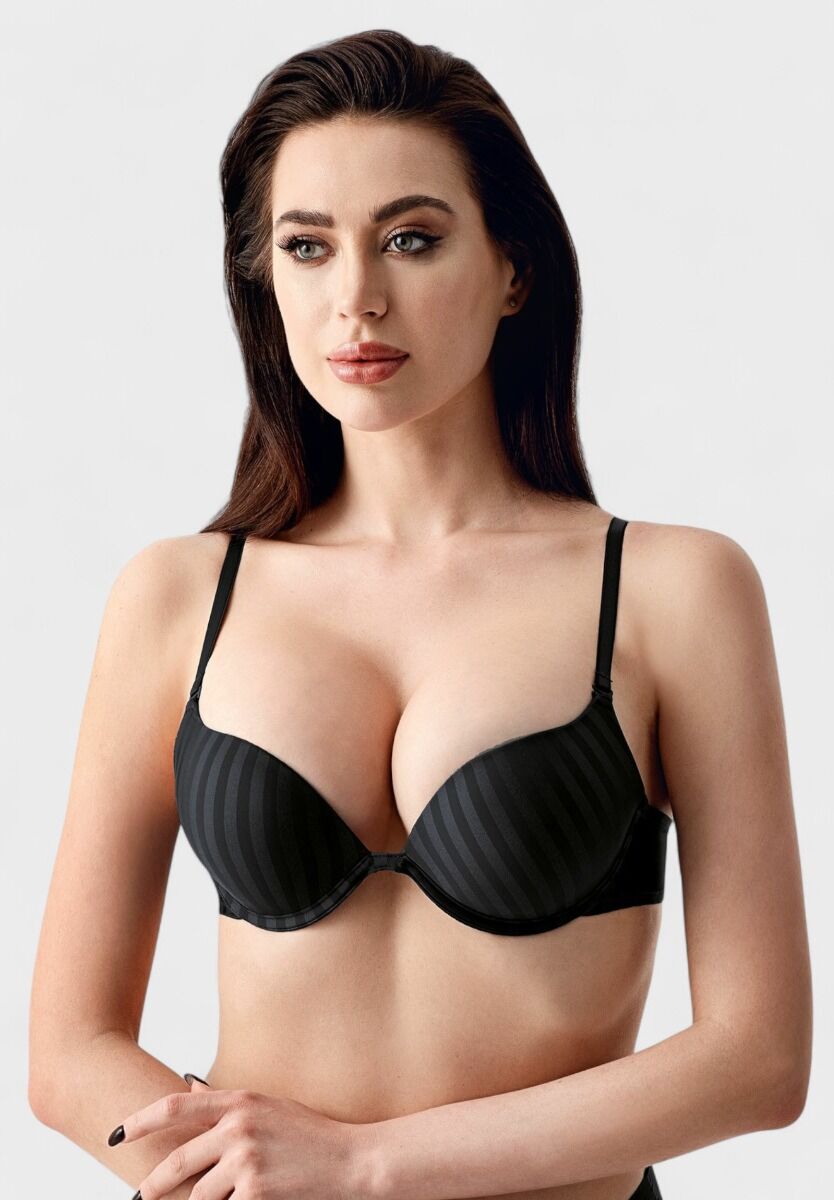 Double Push-Up μαύρο σουτιέν New Bra B Cup με premium διπλή ενίσχυση

